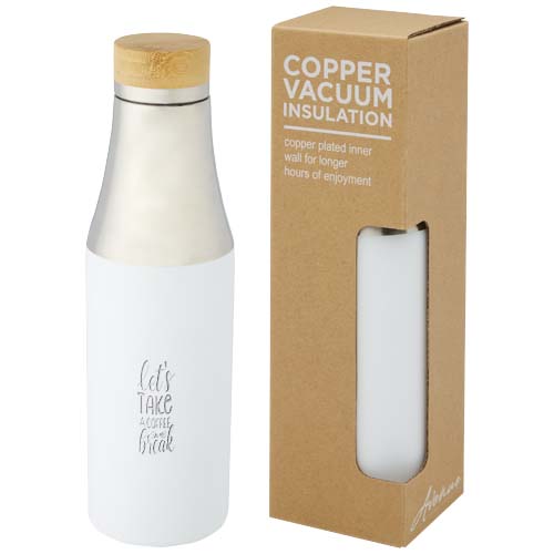 Bouteille Hulan de 540 ml en acier inoxydable avec cuivre et isolation par le vide avec couvercle en bambou – Image 4