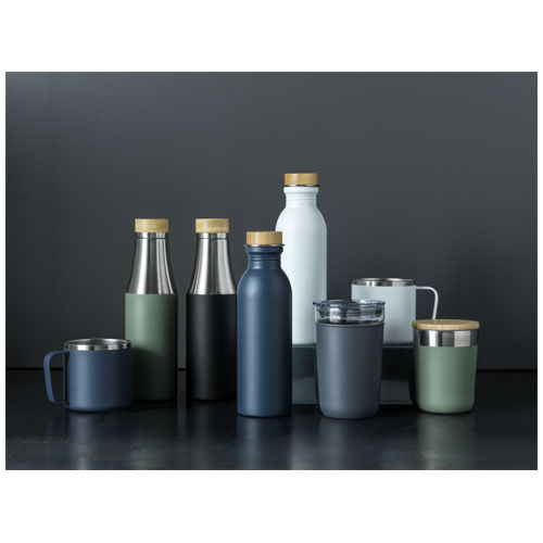 Bouteille Hulan de 540 ml en acier inoxydable avec cuivre et isolation par le vide avec couvercle en bambou – Image 9