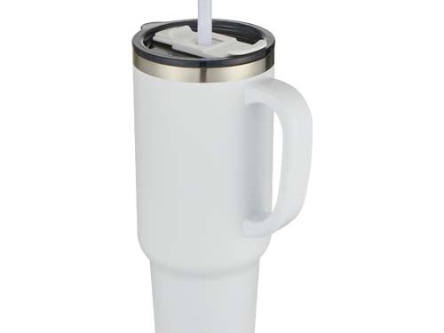 Mug Sydney 1200 ml double paroi certifié RCS avec isolation par le vide et couche de cuivre avec paille