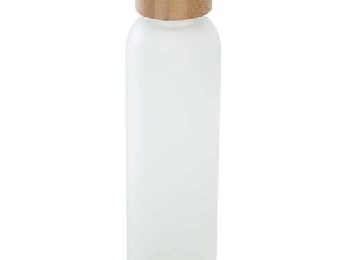 Bouteille en verre sodocalcique mat Lume de 500 ml avec couvercle en bambou