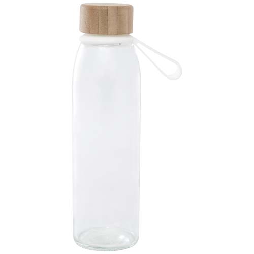 Bouteille d'eau en verre Porto de 500 ml avec poignée en silicone et couvercle en bambou – Image 2