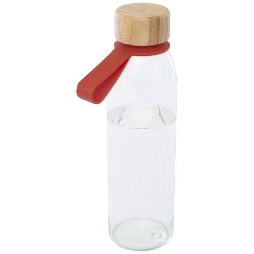 Bouteille d'eau en verre Porto de 500 ml avec poignée en silicone et couvercle en bambou – Image 6