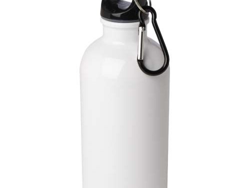 Bouteille d'eau Oregon de 400 ml simple paroi en acier recyclé certifié RCS avec mousqueton