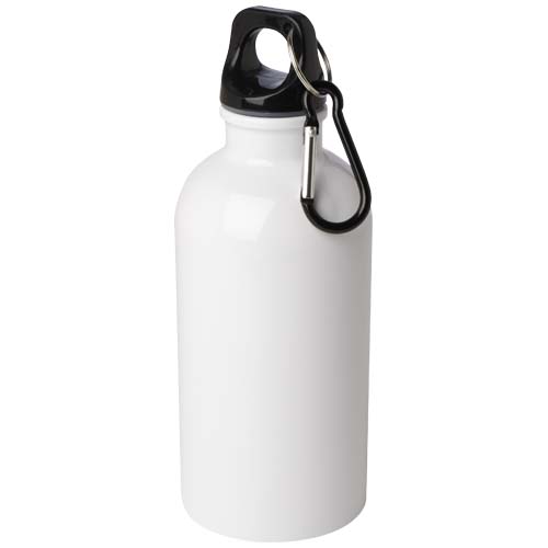 Bouteille d'eau Oregon de 400 ml simple paroi en acier recyclé certifié RCS avec mousqueton