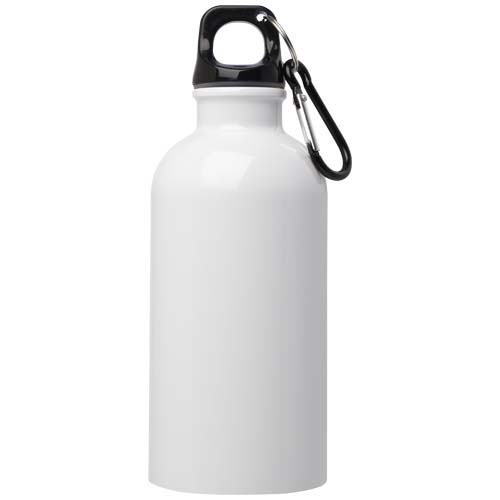 Bouteille d'eau Oregon de 400 ml simple paroi en acier recyclé certifié RCS avec mousqueton – Image 2