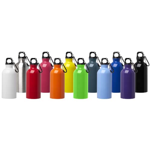 Bouteille d'eau Oregon de 400 ml simple paroi en acier recyclé certifié RCS avec mousqueton – Image 5