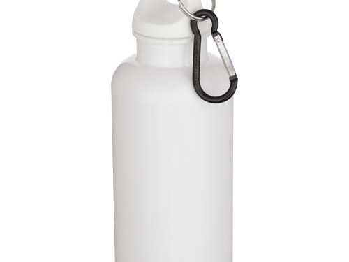 Bouteille d’eau Oregon de 400 ml en plastique recyclé uni certifié RCS avec mousqueton