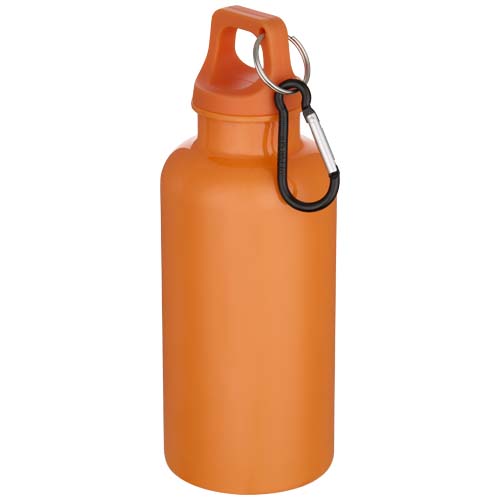 Bouteille d’eau Oregon de 400 ml en plastique recyclé uni certifié RCS avec mousqueton – Image 5