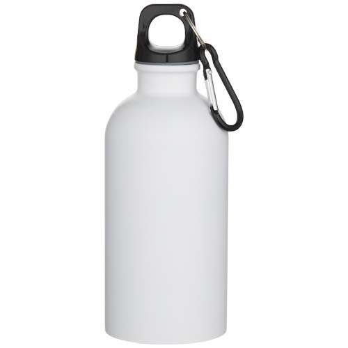 Bouteille d’eau Oregon de 400 ml à simple paroi avec finition MATE, en acier inoxydable recyclé certifié RCS avec mousqueton – Image 2