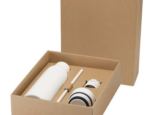 Bouteille d’eau Illuminate de 650 ml en acier inoxydable recyclé à double paroi RCS avec couvercle 3 pièces
