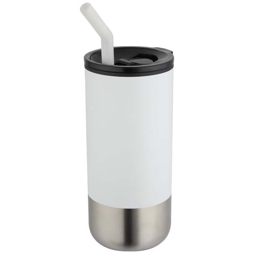 Gobelet isotherme Grayson 480 ml certifié RCS avec paille en silicone