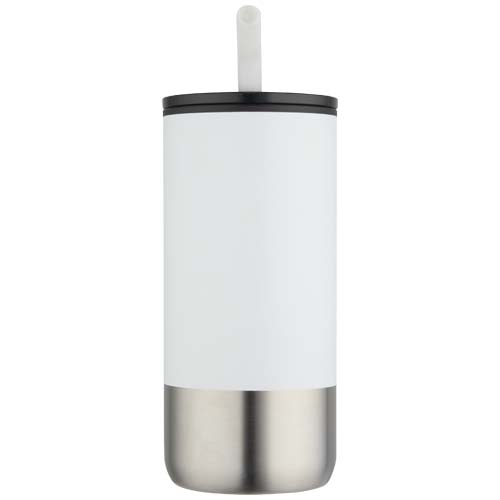 Gobelet isotherme Grayson 480 ml certifié RCS avec paille en silicone – Image 2