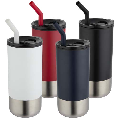 Gobelet isotherme Grayson 480 ml certifié RCS avec paille en silicone – Image 6