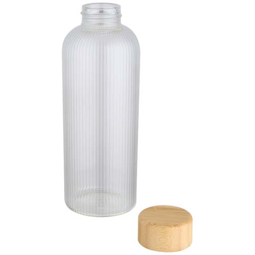 Bouteille en verre borosilicate Mirage simple paroi de 650 ml avec couvercle en bambou – Image 4