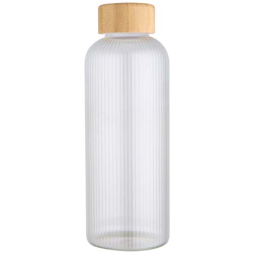Bouteille en verre borosilicate Mirage simple paroi de 650 ml avec couvercle en bambou – Image 2