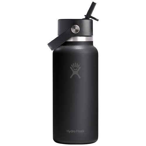 Gourde isotherme en acier inoxydable Hydro Flask à large goulot, d'une contenance de 946 ml, avec bouchon à paille – Image 2