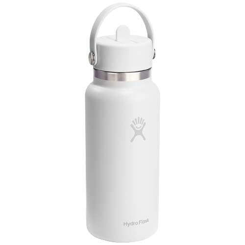 Gourde isotherme en acier inoxydable Hydro Flask à large goulot, d'une contenance de 946 ml, avec bouchon à paille – Image 3