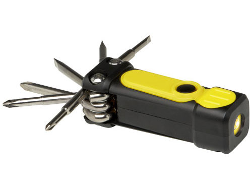 Jeu de tournevis Octo 8-en-1 RCS en plastique recyclé avec torche