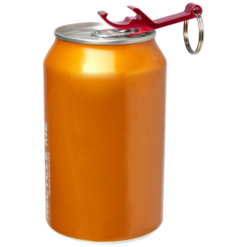 Ouvre-bouteille et canette Tao en aluminium recyclé certifié RCS avec porte-clés – Image 5