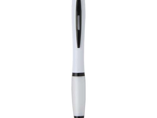 Stylo bille Nash en plastique recyclé avec garnitures noires (encre noire)
