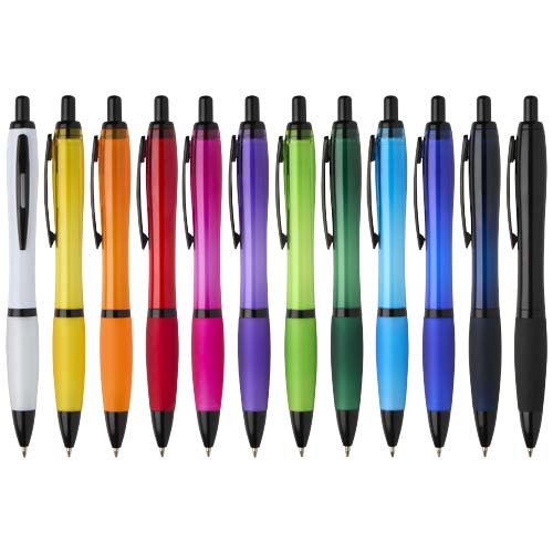 Stylo bille Nash en plastique recyclé avec garnitures noires (encre noire) – Image 6