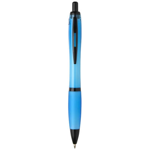 Stylo bille Nash en plastique recyclé avec garnitures noires (encre noire) – Image 12