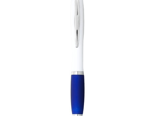Stylo bille avec corps blanc et grip coloré Nash (encre noire)