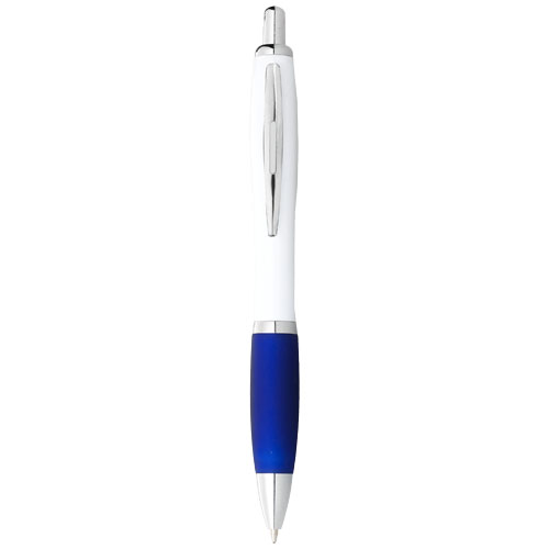 Stylo bille avec corps blanc et grip coloré Nash (encre noire) – Image 2