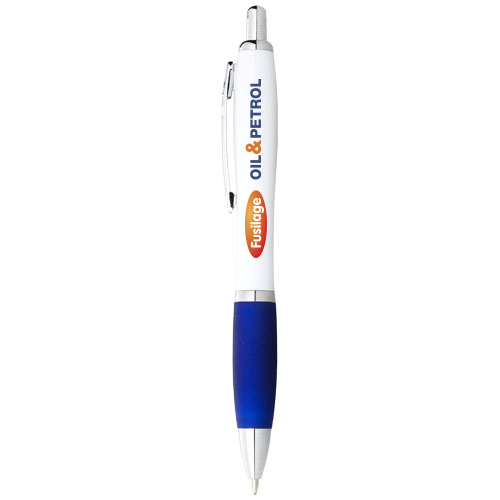 Stylo bille avec corps blanc et grip coloré Nash (encre noire) – Image 3