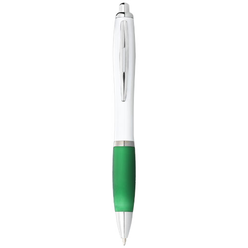 Stylo bille avec corps blanc et grip coloré Nash (encre noire) – Image 6