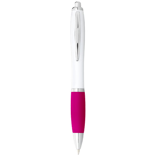 Stylo bille avec corps blanc et grip coloré Nash (encre noire) – Image 12