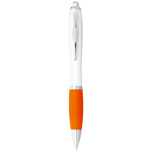 Stylo bille avec corps blanc et grip coloré Nash (encre noire) – Image 13