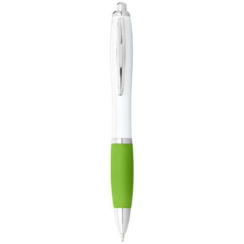 Stylo bille avec corps blanc et grip coloré Nash (encre noire) – Image 14