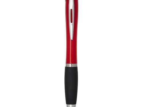 Stylo bille en plastique recyclé RCS avec corps coloré et grip noir (encre noire) Nash