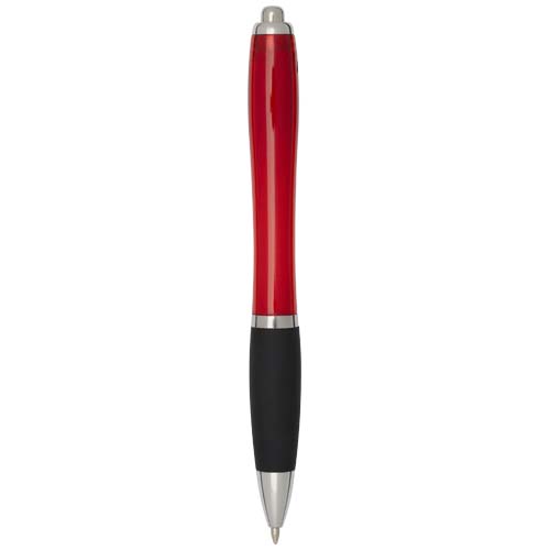 Stylo bille en plastique recyclé RCS avec corps coloré et grip noir (encre noire) Nash – Image 3