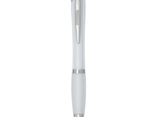 Stylo bille en plastique recyclé RCS avec corps et grip colorés (encre noire) Nash