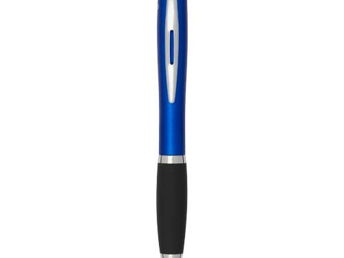 Stylo bille à stylet en plastique recyclé RCS avec corps coloré et grip noir (encre bleue) Nash