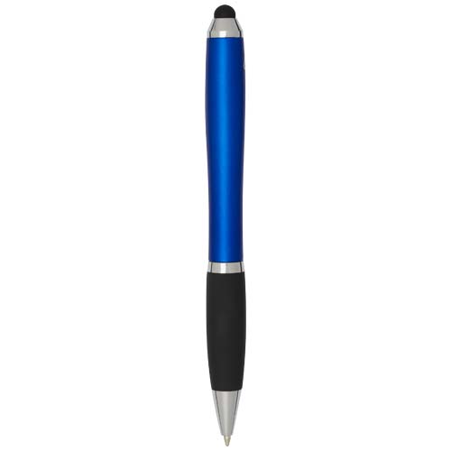 Stylo bille à stylet en plastique recyclé RCS avec corps coloré et grip noir (encre bleue) Nash – Image 3