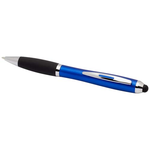 Stylo bille à stylet en plastique recyclé RCS avec corps coloré et grip noir (encre bleue) Nash – Image 5