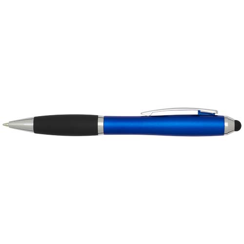 Stylo bille à stylet en plastique recyclé RCS avec corps coloré et grip noir (encre bleue) Nash – Image 2