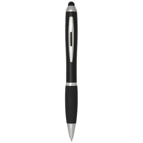 Stylo bille à stylet en plastique recyclé RCS avec corps coloré et grip noir (encre bleue) Nash – Image 7