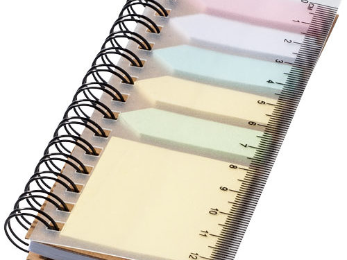 Bloc-notes à spirales avec mémos autocollants colorés Spinner