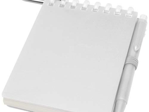 Ensemble carnet souple d’extérieur recyclé et stylo bille (encre noire) Lig Mini