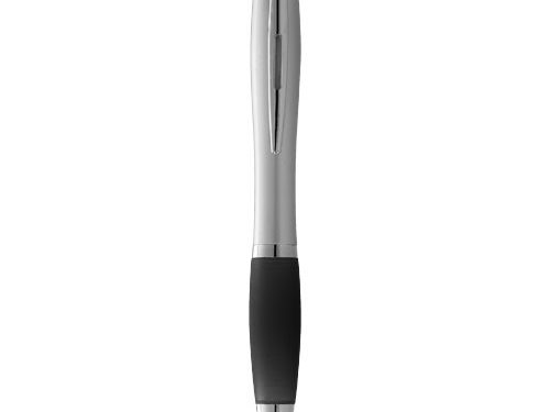 Stylo bille avec corps argenté et grip coloré Nash (encre bleue)