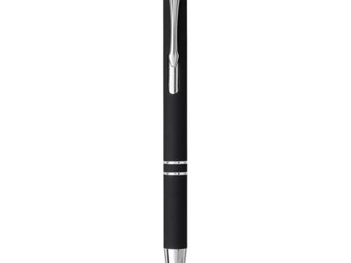 Stylo bille rétractable doux au toucher Moneta (encre noire)
