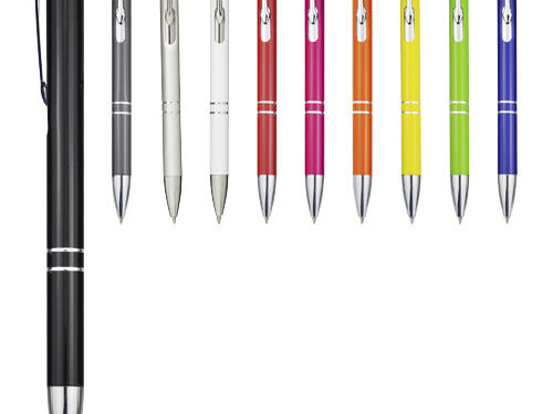 Stylo bille rétractable en aluminium Moneta (encre noire)