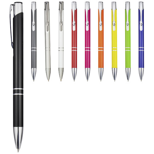 Stylo bille rétractable en aluminium Moneta (encre noire) – Image 7