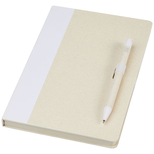 Ensemble carnet de notes format A5 et stylo bille, à partir de briques de lait recyclées, Dairy Dream