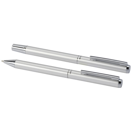 Ensemble-cadeau stylo bille et stylo roller Lucetto en aluminium recyclé (encre noire) – Image 5