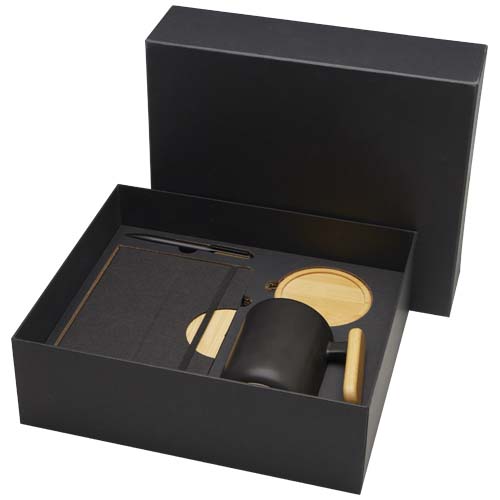Coffret cadeau Laura avec carnet à couverture rigide A5 et stylo bille (encre noire)